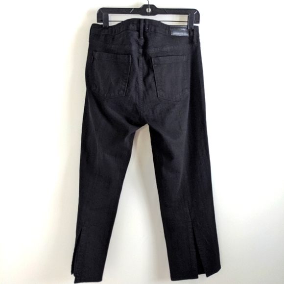 Parker Smith Bombshell Fit Cropped Slit Hem Black Jean 29 Straight Leg Capri - Picture 4 of 11
